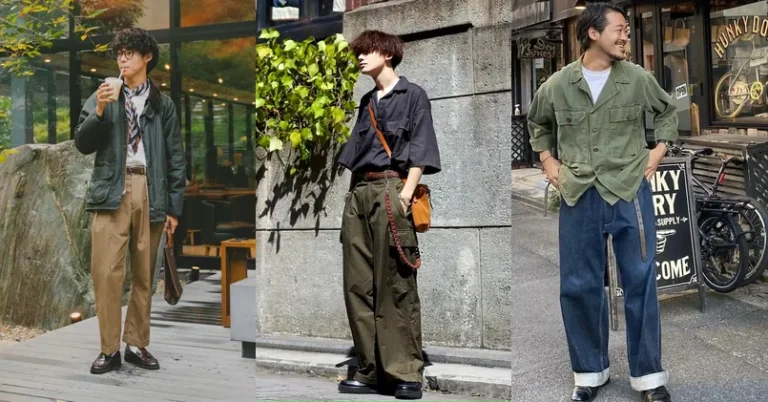 japanese fashion men, photo collage