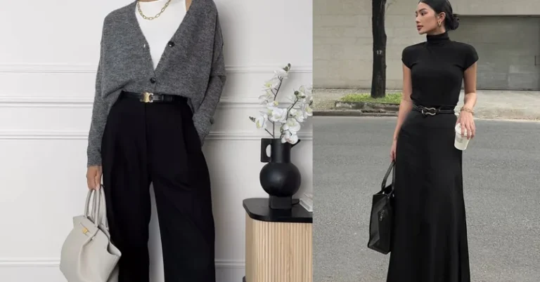Business casual outfits for work, two office looks