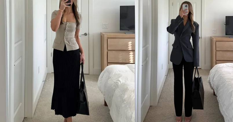 corporate interview outfit, photo collage
