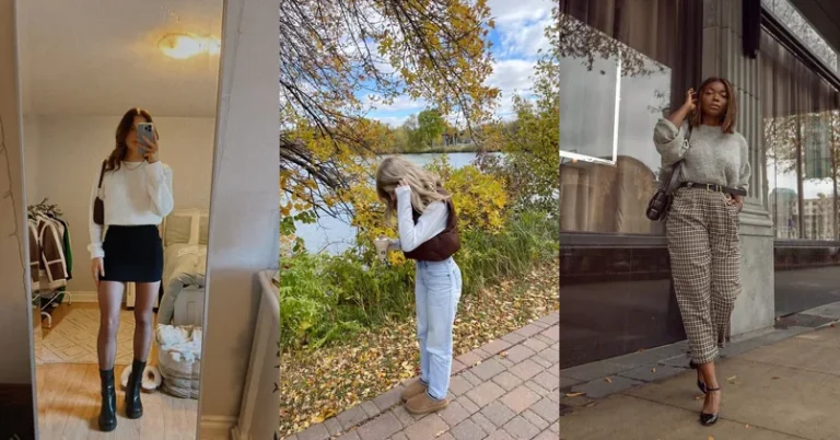 cute fall outfits, photo collage
