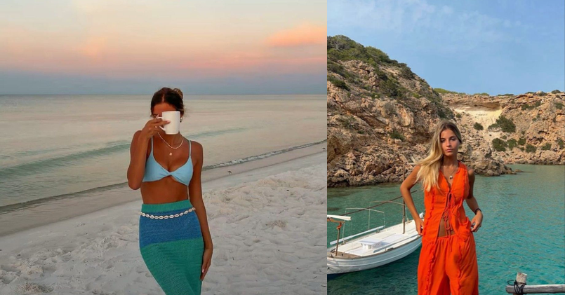 Marbella outfits collage showing Mediterranean vacation style
