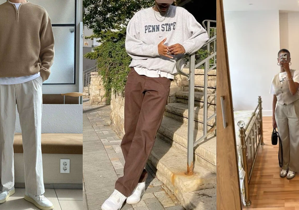 Casual mens fashion collage with everyday outfit combinations