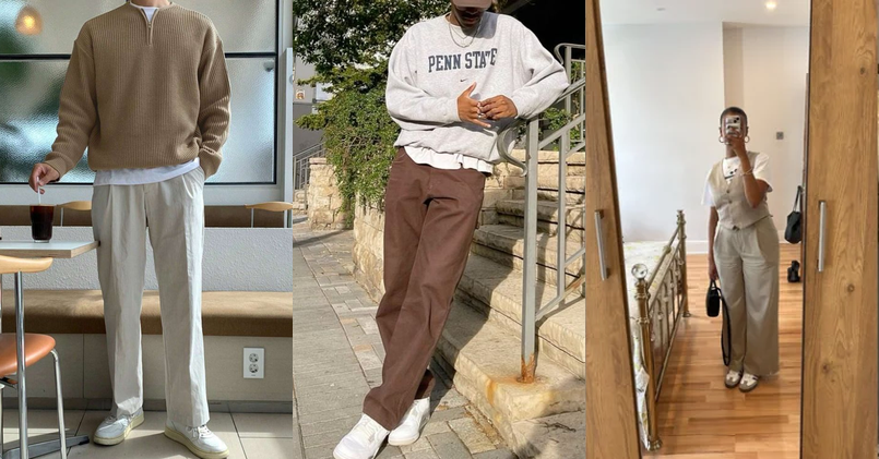 Casual mens fashion collage with everyday outfit combinations