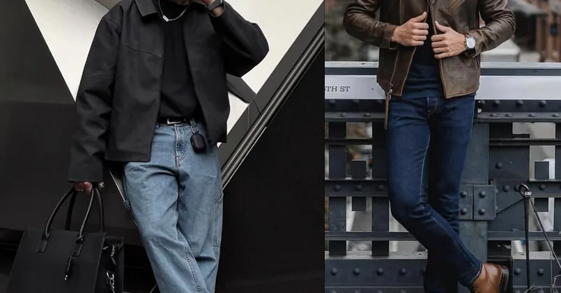 mens fashion boots, photo collage